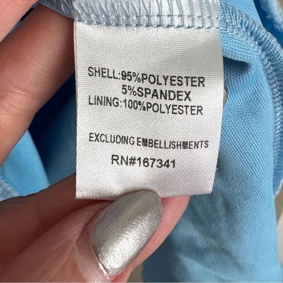 Hello Molly Light Blue Strapless Mini Dress - Picture 4 of 7